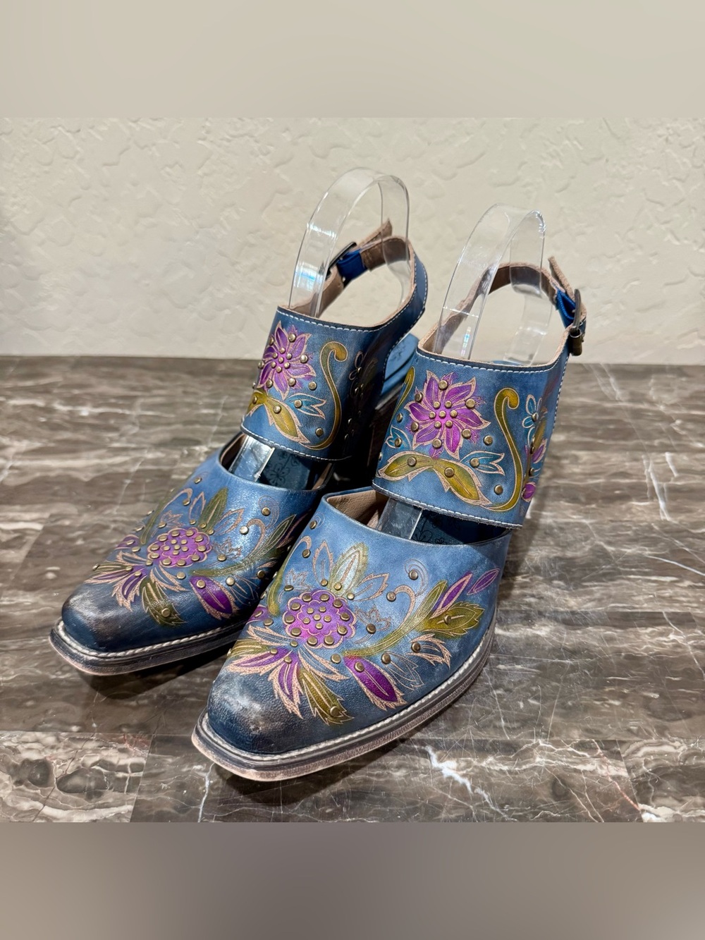 L’artiste by Spring Step Davika Stud Embossed Leather Western Boots